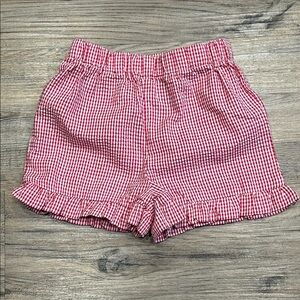 Red Gingham Ruffle Hem Toddler Shorts